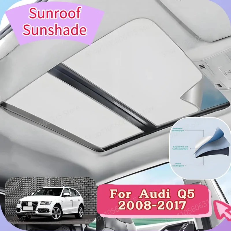 Car Sun Visor For Audi Q5 Accessorie 8R MK1 2008 2009 2010 2011~2017 Sunscreen Sunshade Heat Insulation Electrostatic Adsorption