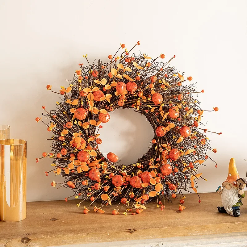 

Harvest Festival Garland Pumpkin Autumn Garland Event Party Christmas Home Door Hanging Decoration Ornaments Thanksgiving Wreath