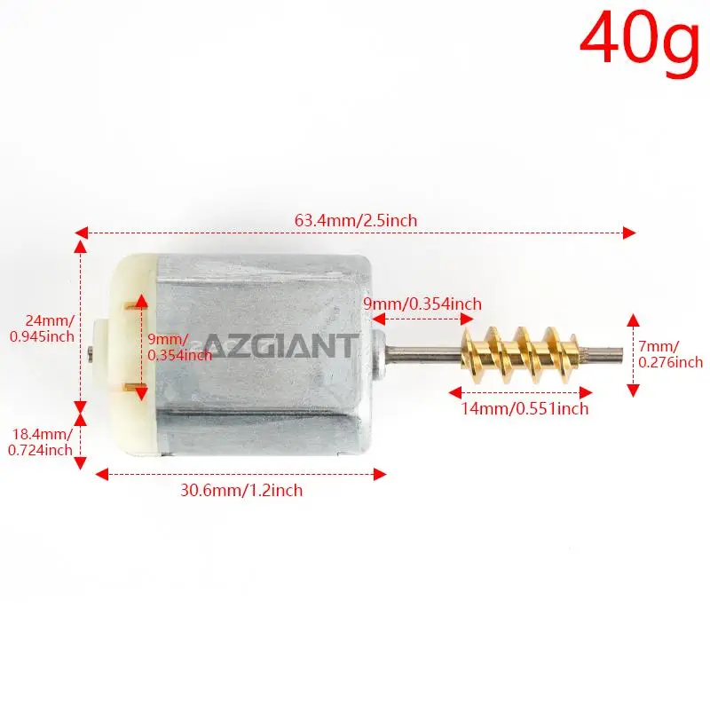 AZGIANT 10PCS Micro Worm Gear Motor DC 12V 2.5 Inch Long Axis Copper Carbon Brush Low Noise Durable DIY Toys Brand New