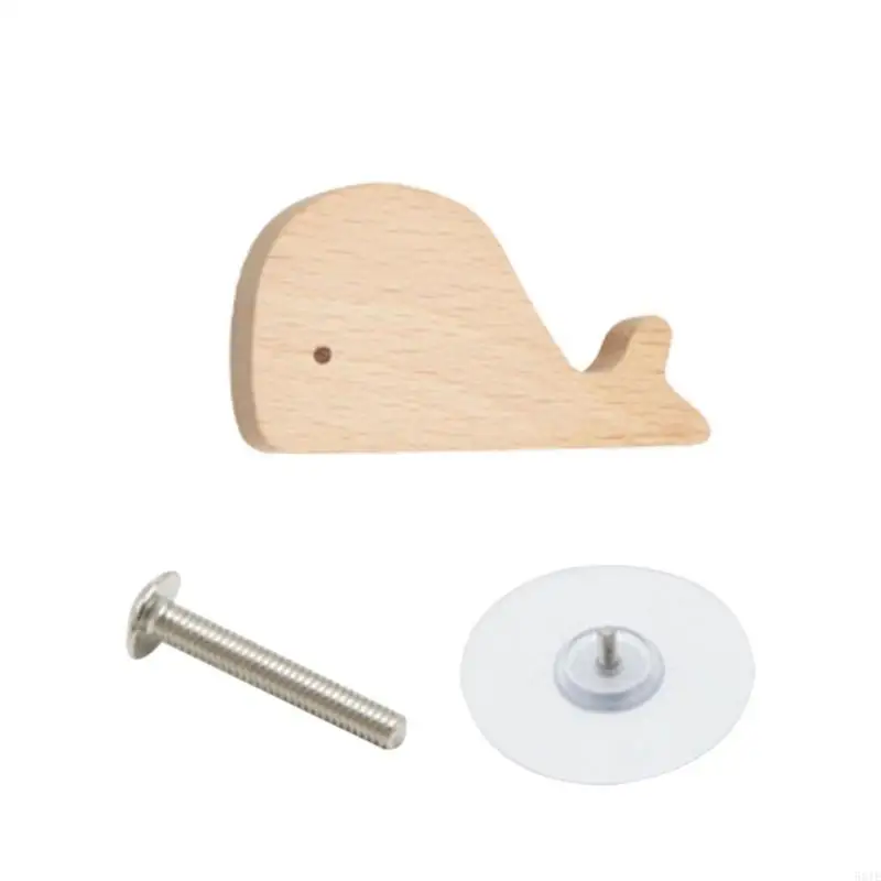 581E Wooden Drawer Handle with Unique Animal Designs Cabinet Knob for Furniture