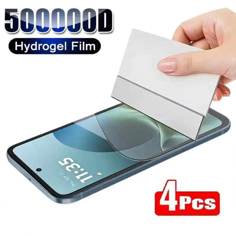 4 Stück Hydrogel-Folie für Motorola Edge 60 50 40 S50 Fusion Pro Neo + 2023 2024 2025 G85 3D Vollständige Abdeckung HD Displayschutzfolie