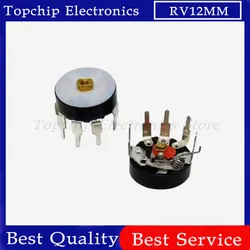 5pcs Straight Angle Radio Potentiometer RV12MM B103 B10K B503 B50K ower Amplifier Volume Potentiometer With Switch 12mm