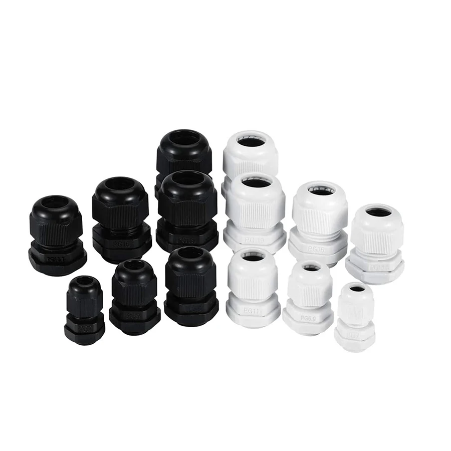 50pcs Waterproof Cable Glands Metric M12 M16 M18 M20 M22 M25 PG Thread Wire Arrangement Connectors Entry Cord Grips Joints Set