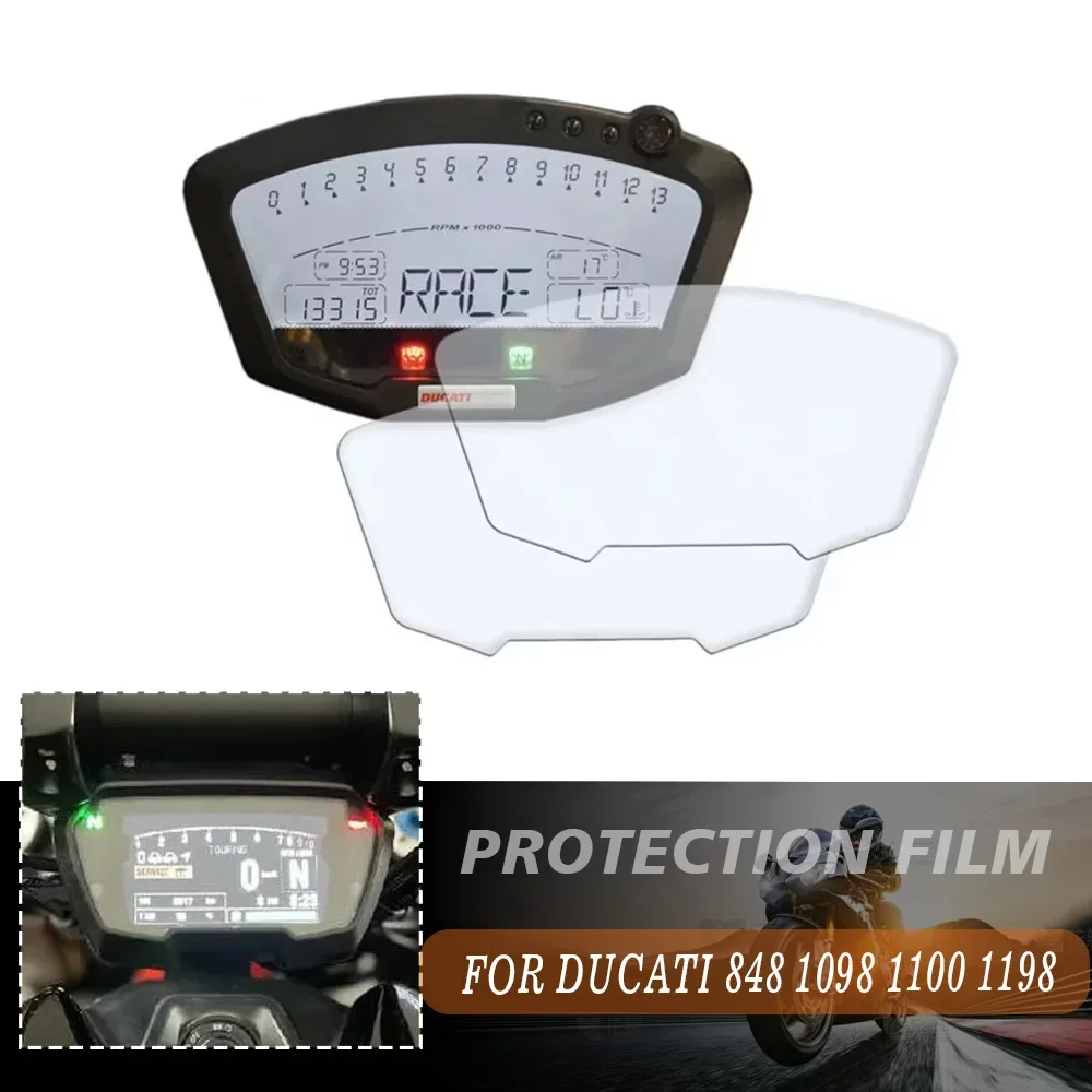 

Motorcycle Speedometer Cluster Scratch Protection Film Screen Protector Decals Case for Ducati 848 1098 1198 All Models