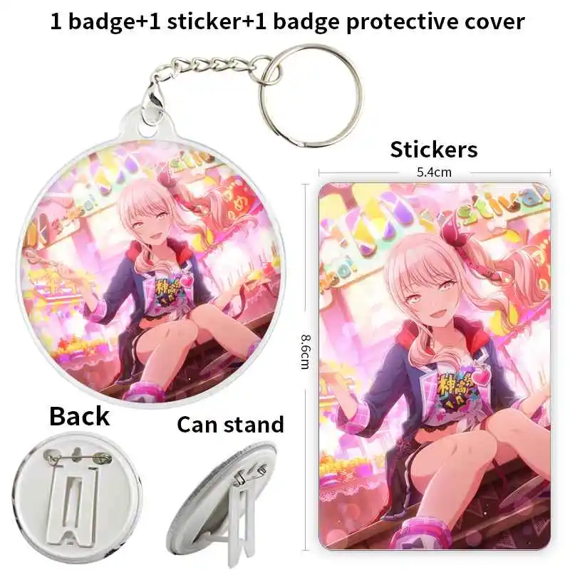 Akiyama Mizuki Game Anime Character Badge Brooch anchor Peripherals Pin Lapel Commemorative ClothesCute Clothes Lover Trinket