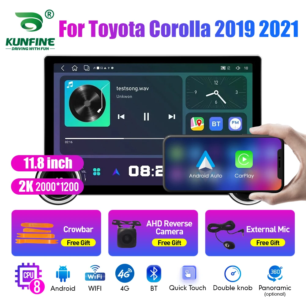 11.8 Inch 2K Double Knobs 2 Din Car Radio For Honda Corolla 2019-2021 Car Radio DVD Multimedia Video Player Android Auto Carplay