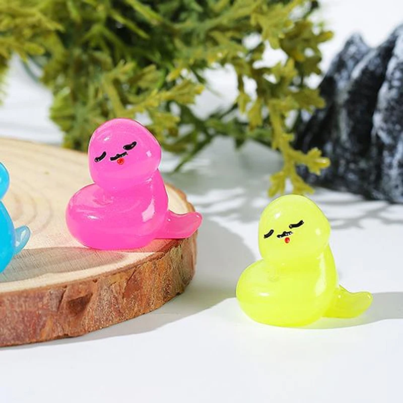 10Pcs Cute Cartoon Zodiac Snake Miniature Figurine Creative DIY Home Decoration Accessories Kawaii Desktop Decoration Gifts