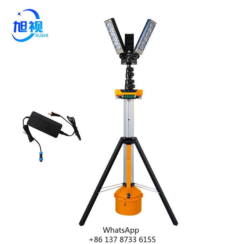 Hot Selling Rechargeable 180W LED Working Light Tower With Telescopic Mast For Construction Site Emergency Portable Lighting