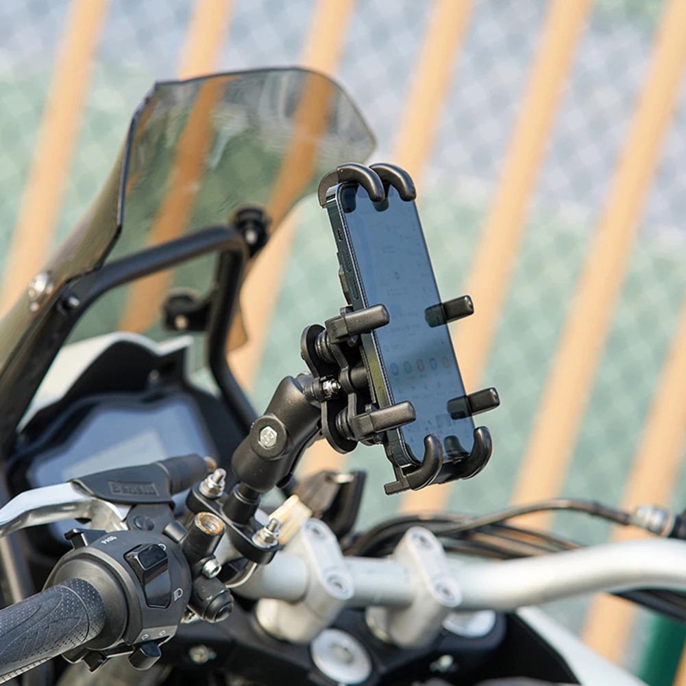 

Motorcycle Mobile Phone Holder Bicycle Riding Bracket Gps Navigation Mount Handlebar / Side Mirror Stand