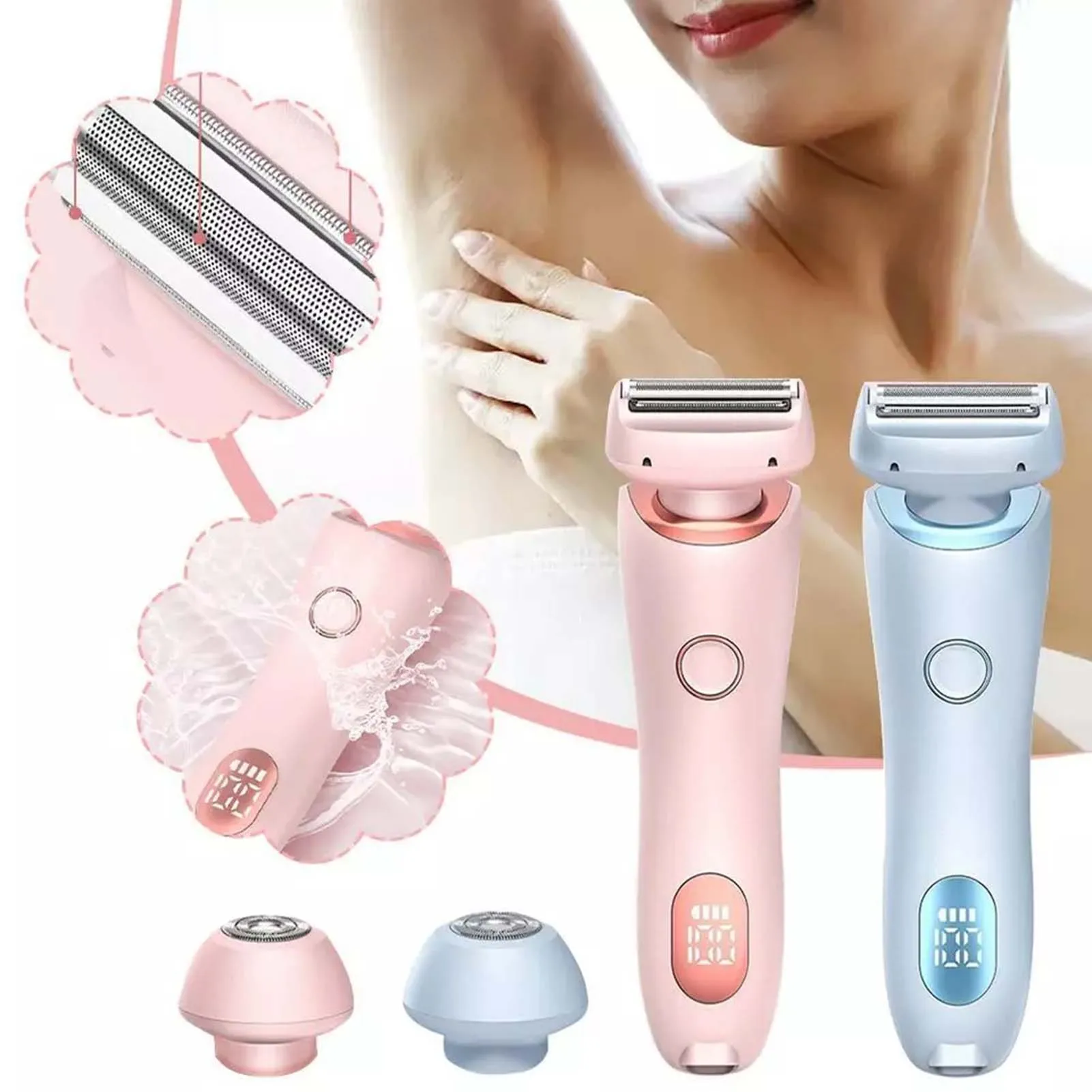 USB Rechargeable Electric Trimmer Painless Private & Body Hair Removal Device for Women Summer Hair Removal Skin Care