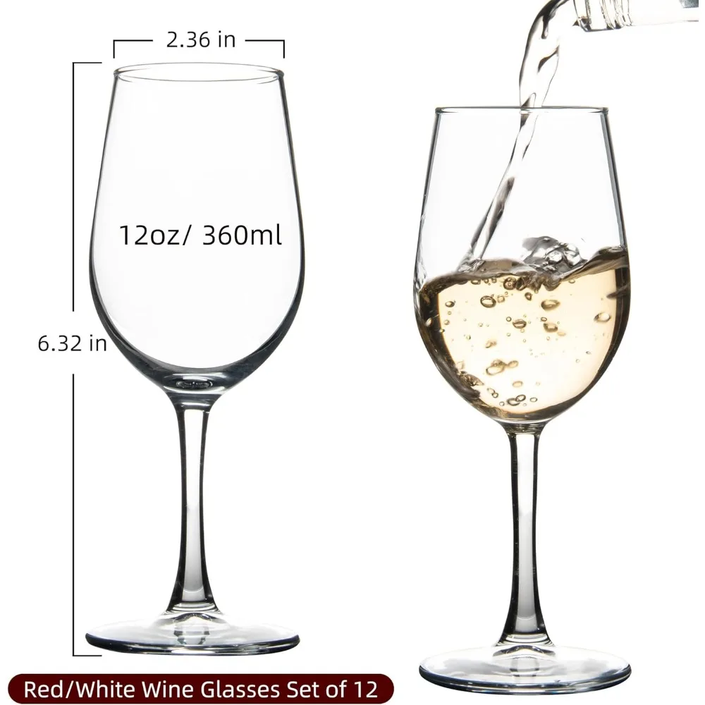 Imagem -03 - Conjunto de Vidro de Vinho Claro Adequado para Degustação de Vinhos Casamento Aniversário Casa Vermelho Branco 12oz 12oz