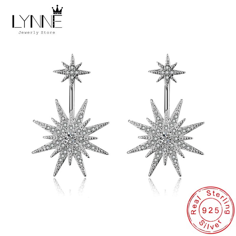 Najnowsza moda 925 Sterling Silver Snowflake Long Drop Earrings Cubic Zirconia Earring Ear Stud Dla kobiet Biżuteria Prezent świąteczny