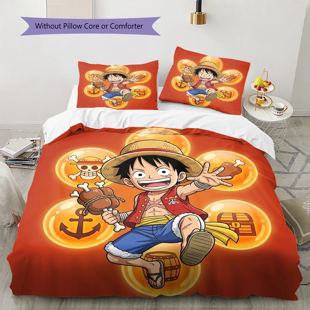 One Piece Poster Duvet Cover Soft Cozy, Kids Bedding Gift Set, Size Different Sizes -HE89