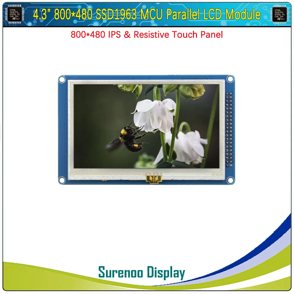 4.3 "Inch 480*272 800*480 SSD1963 Mcu Parallelle Tft Lcd Module Scherm Resistive Capacitieve Touch panel STM32 Avr 51