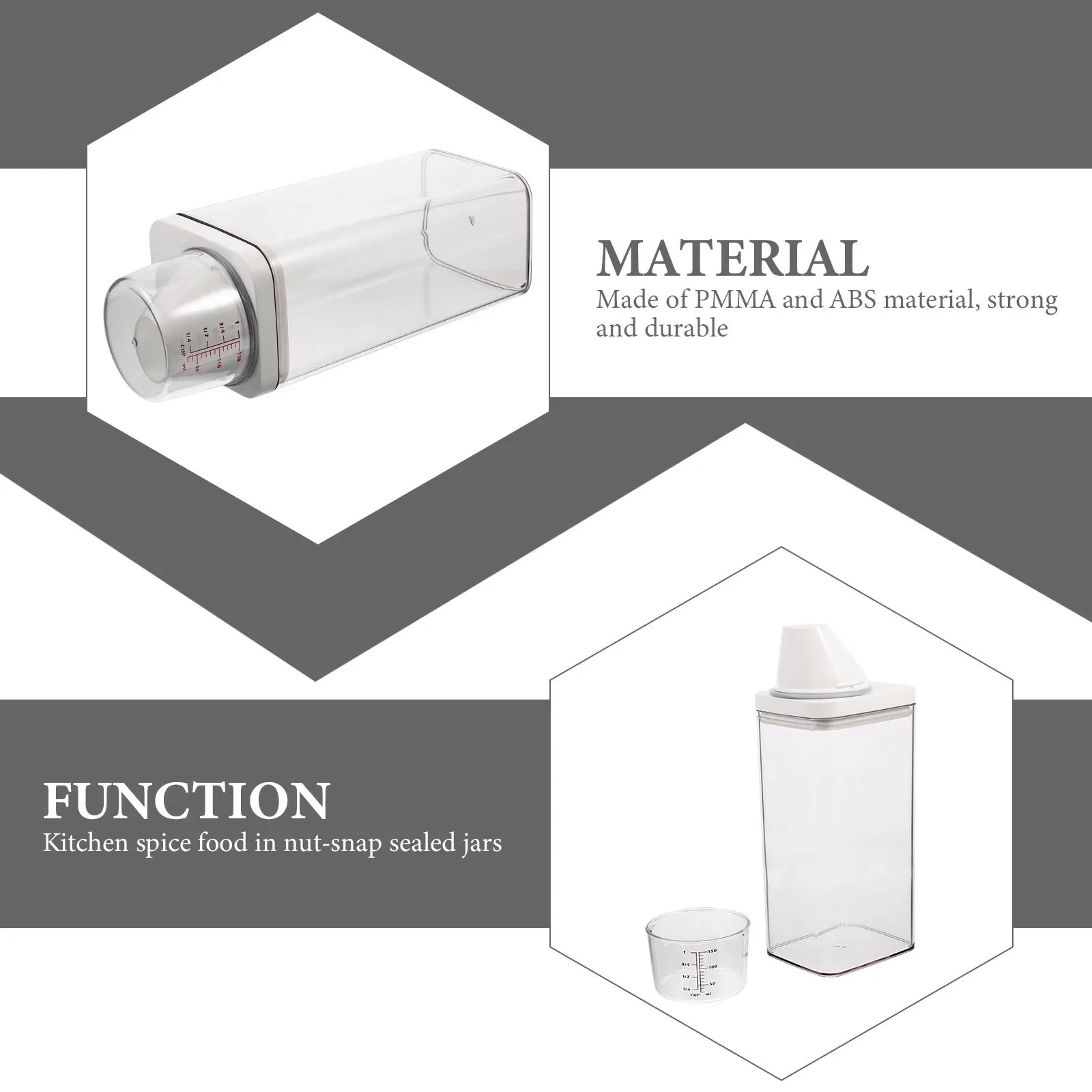 

Clear Airtight Food Storage Container Kitchen Canister For Tea Candy Flour Grains Moisture Proof Large Capacity Bpa Free