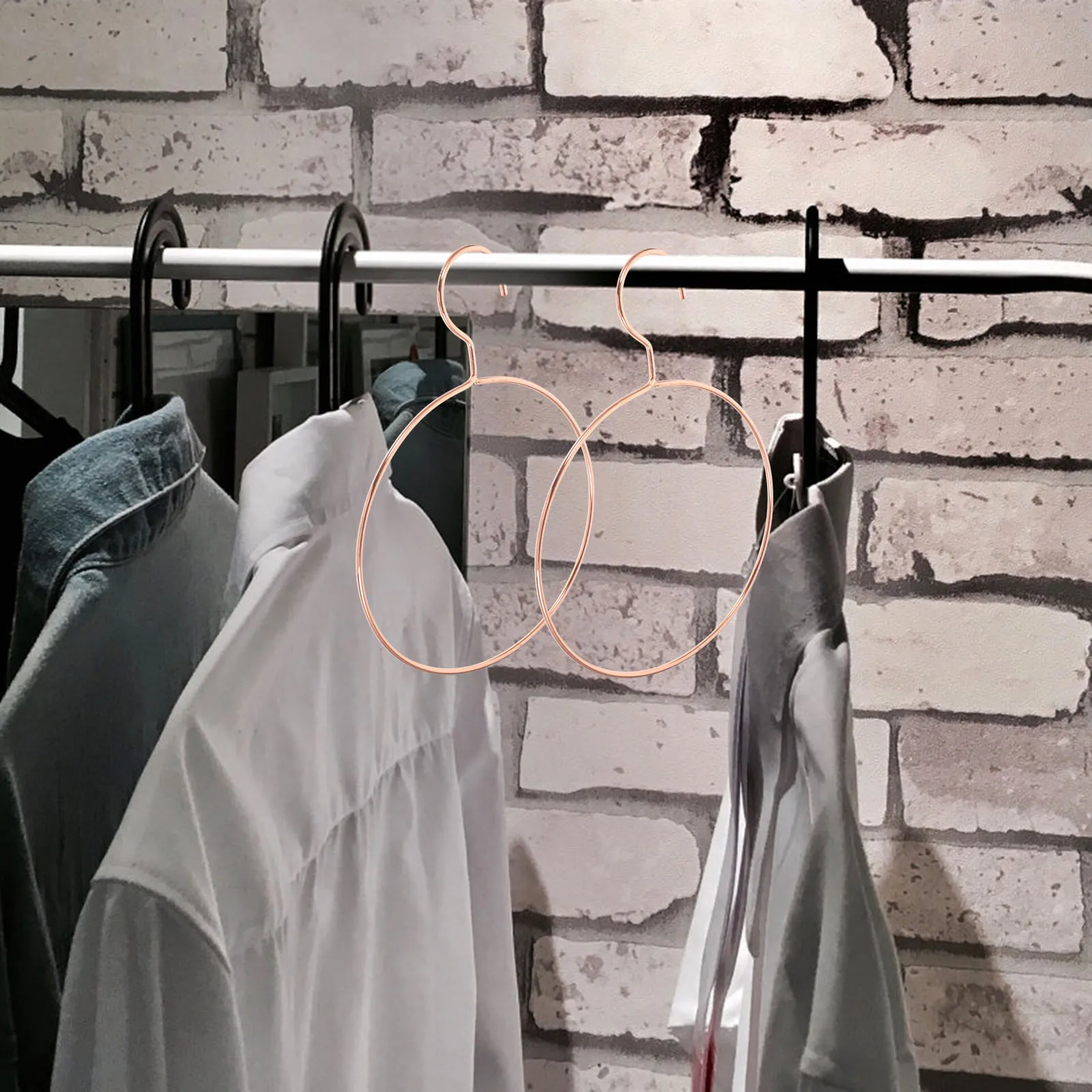 

5 Pcs Round Hanger Hangers for Clothes Scarf Rack Scarves Circular Gold Circle Travel Rounded