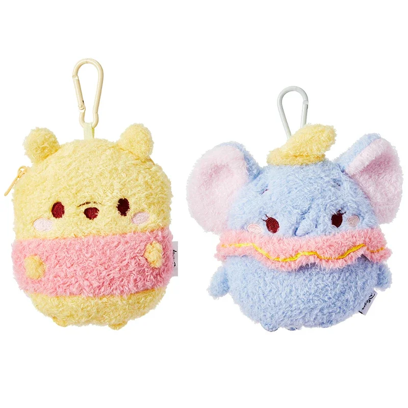 Minso Disney Ufufy Flower Series Storage Bag Winnie The Pooh Pendant Cute Dumbo Plush Headphone Bag Coin Purse Children Gift