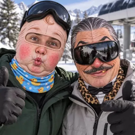 3D Funny Face Balaclava Hat Full Face Covering Hood Balaclava Motorcycle Riding Skiing Face Mask Outdoor Warm Balaclava Hat