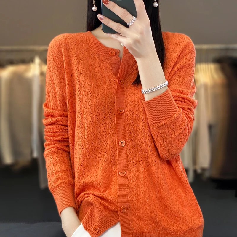 2023 New Women\'s Cardigan Women\'s Cashmere Cardigan Women\'s Sweater Cardigan Hollow out Cardigan Knitted Cardigan Cashmere Coat