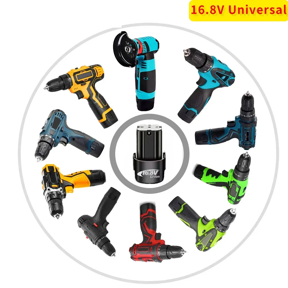 

16.8V Universal 6000mAh Rechargeable Li-ion Battery for Electric Drill Electric Screwdriver Power Tools Spare Battery