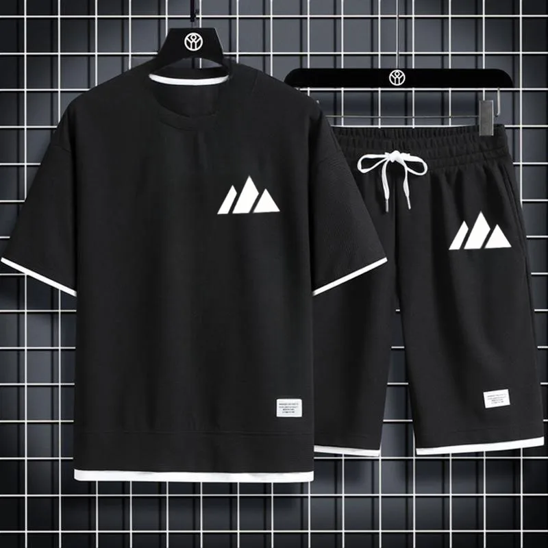 

Summer 2026 Trendy Casual Sports Two-Piece Set for Youth Men Short-Sleeved T-Shirt And Shorts Combo Sportswear Set