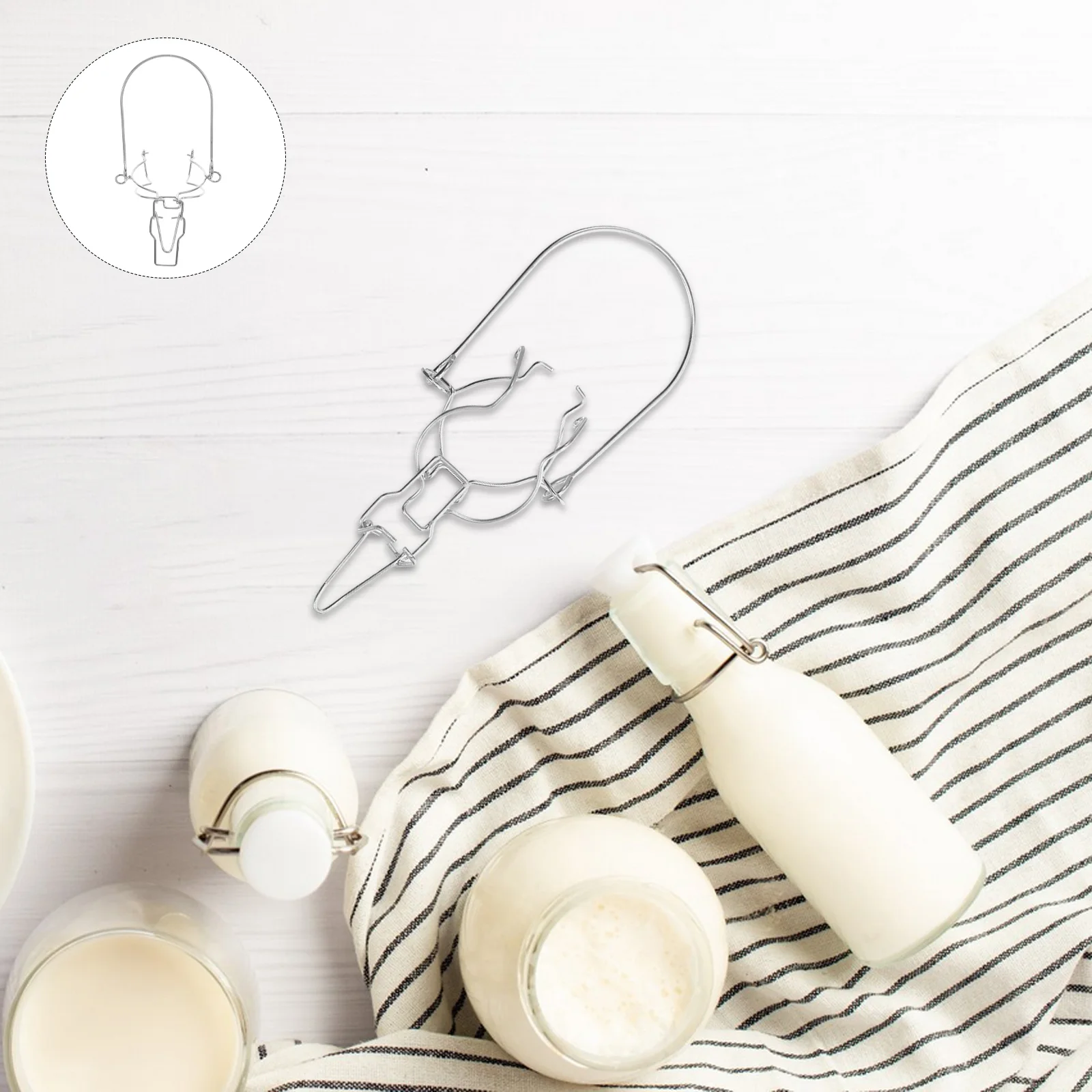 

8Pcs Glass Jar Wire Lock Buckle Metal Sealing Clip Leak-Proof Replacement Clamp for Mason Jar Juice Milk Kitchen Storage