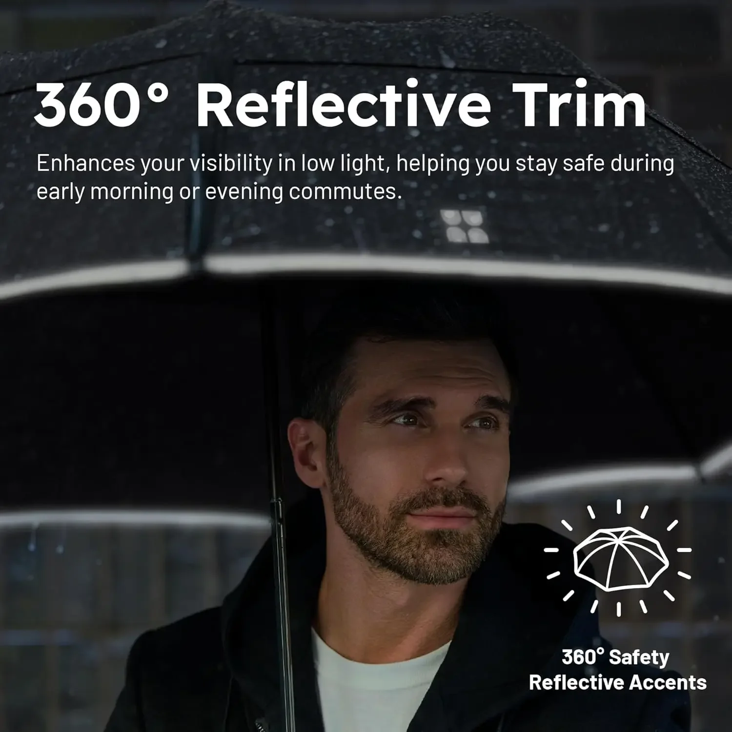 Premium Collapsible Travel Umbrella - Windproof, Compact, Easy Auto Open - Resists Up to 55 MPH Winds - Perfect for Rain