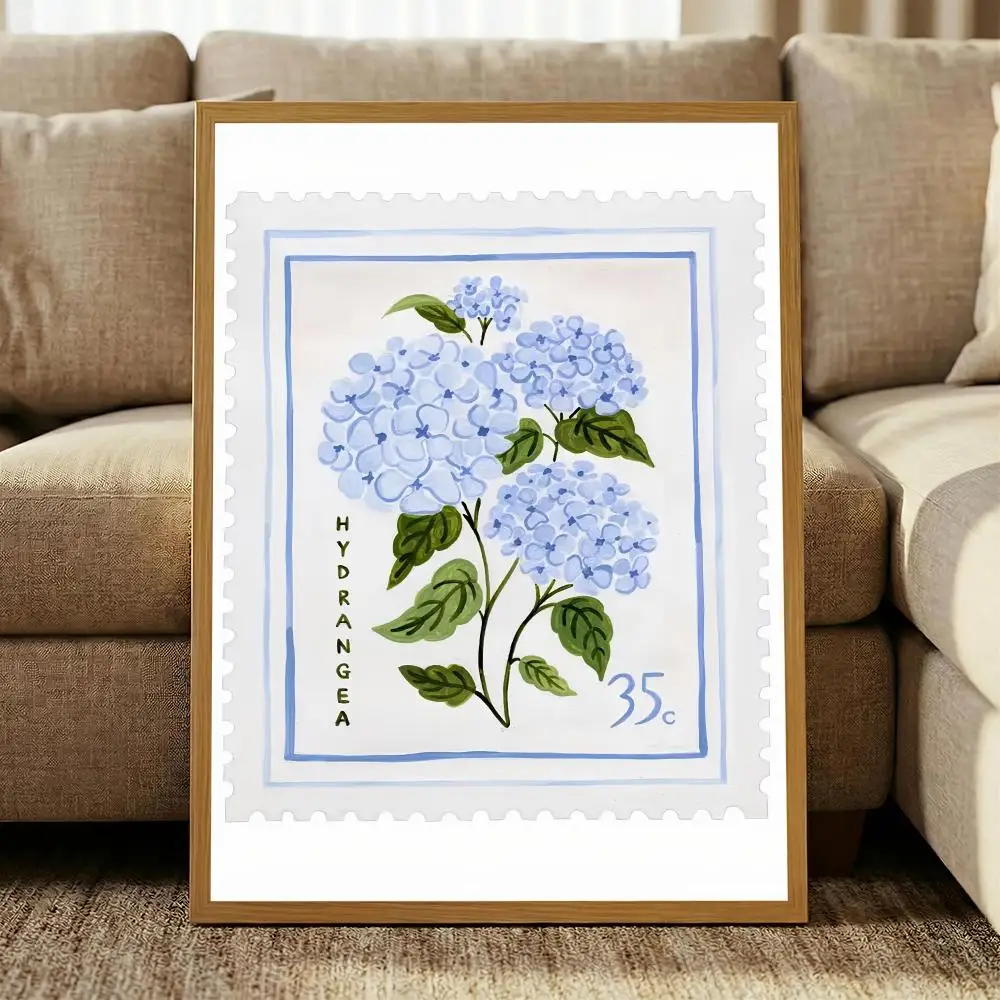 Hydrangea HD Wall Art Poster Coquette Grandmillennial Cottagecore French Cottage Chinoiserie Kitchen Home Decor Gift