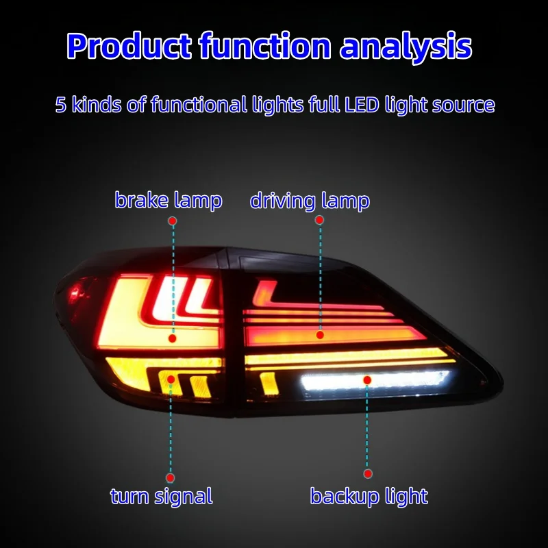 Suitable for Lexus 09-15 RX270 taillight assembly, Lexus RX350 modified with LED turn signal flow light