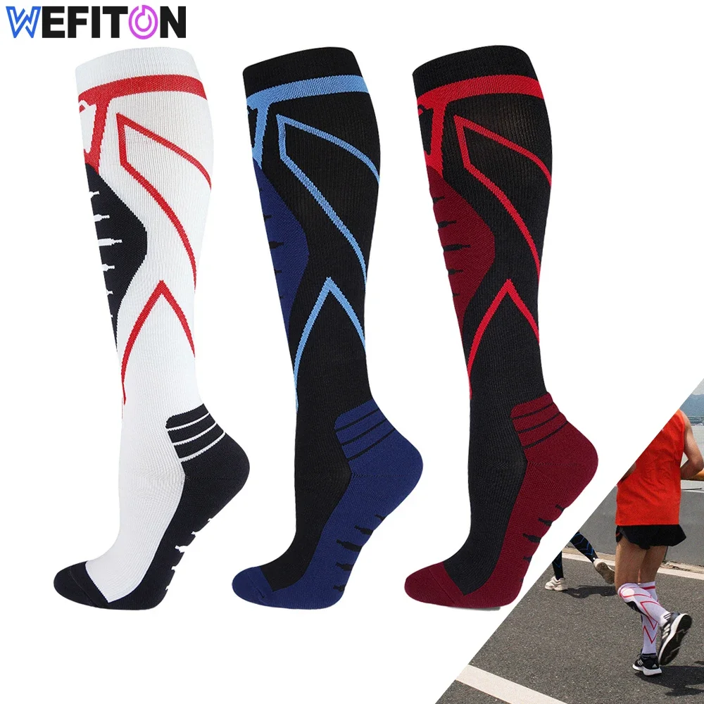 1Pair Shin/Calf Compression Socks for Men & Women 20-30 mmHg Knee High - Best Support for Athletic,Sports,Travel,Running Nurses