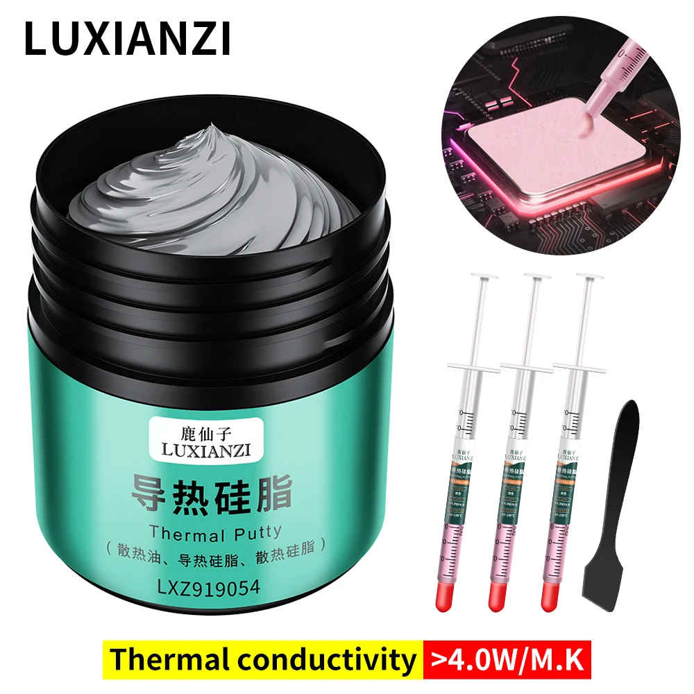 

LUXIANI 10g Thermal Compound Silicone Paste For CPU GPU Chipset notebook Cooling with scraper 4.0/M-K Syringe Grease Heatsink