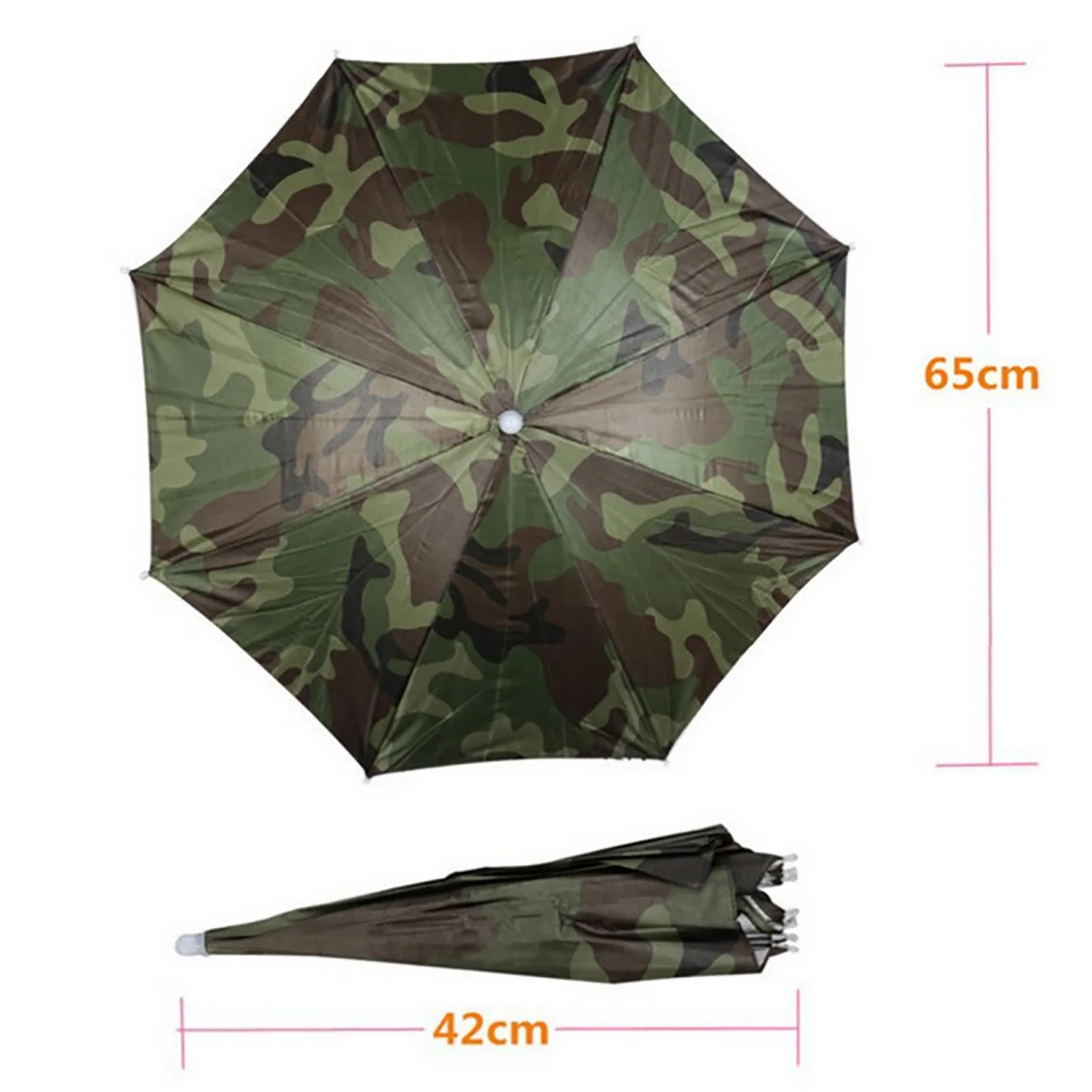 Built-in Elastic Bands Umbrella Hat Strong Structure Umbrella Hat for Fishing Camping Golf Farming