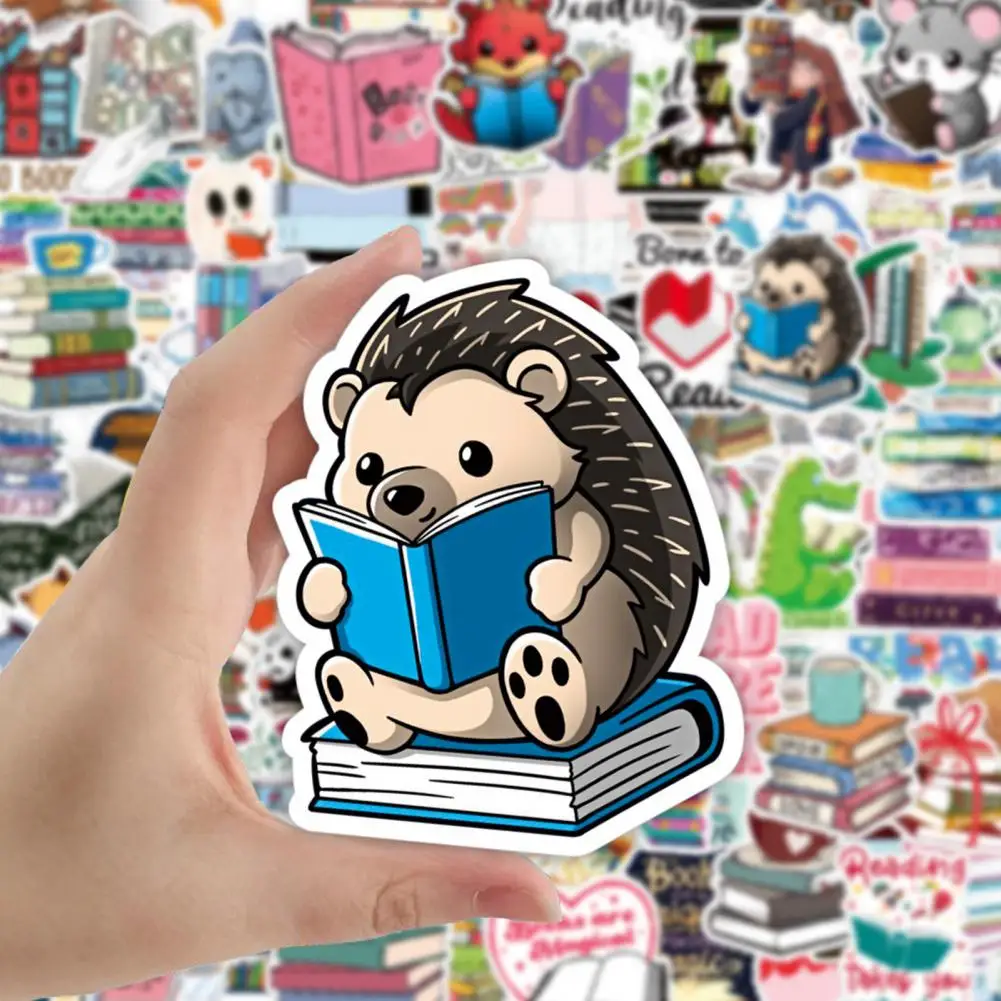 Reading Theme Stickers Laptop Reading Stickers 100pcs Book Reading Sticker Kit Waterproof Pvc Self-adhesive Decal Set for Phone