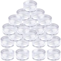 10PCS 2g-20g Plastic Travel Cosmetic Jars with Lids Clear Round Sample Containers Pots Glitter Nail Art Make-Up Storage Bottles