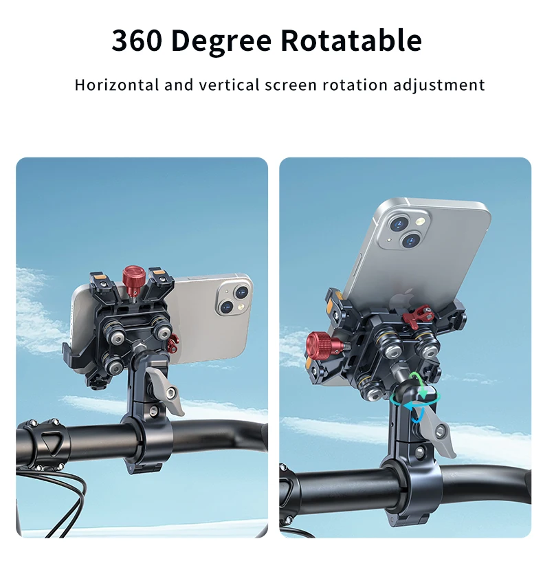 LanParte Shockproof 360 Degree Rotation Motorcycle Mount Bike Mobile Phone Holder