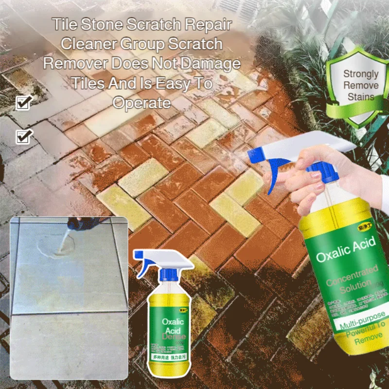Yellow Oxalic Acid Remover High Concentration Toilet Floor Tile Descaler Bathroom Multipurpose Cleaning Spray For Exterior Walls