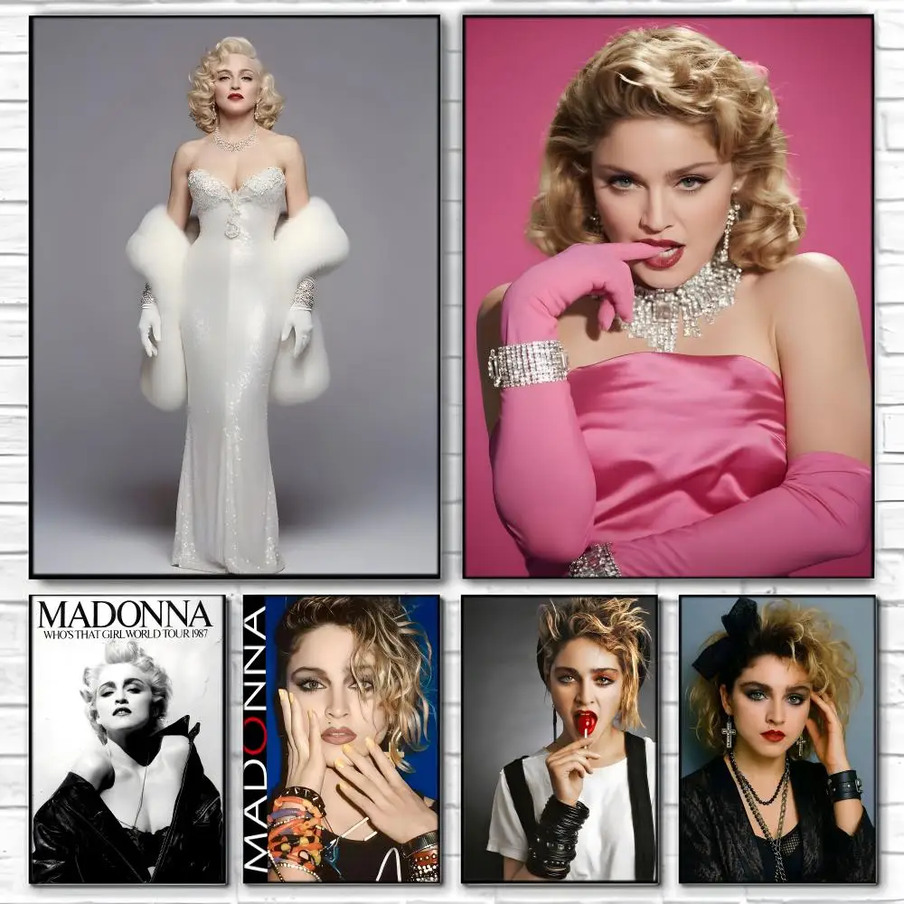 Celebrity Posters M-Madonna Poster  Self-adhesive Art Waterproof Paper Sticker Coffee House Bar Room Wall Decor