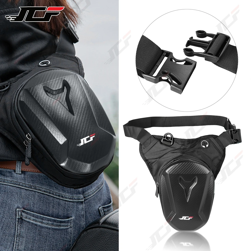 Motorcycle Leg Bag Waterproof Hard Shell Waist Pack, Outdoor Sports Thigh Bag for Men, Adjustable Strap for Riding & Hiking