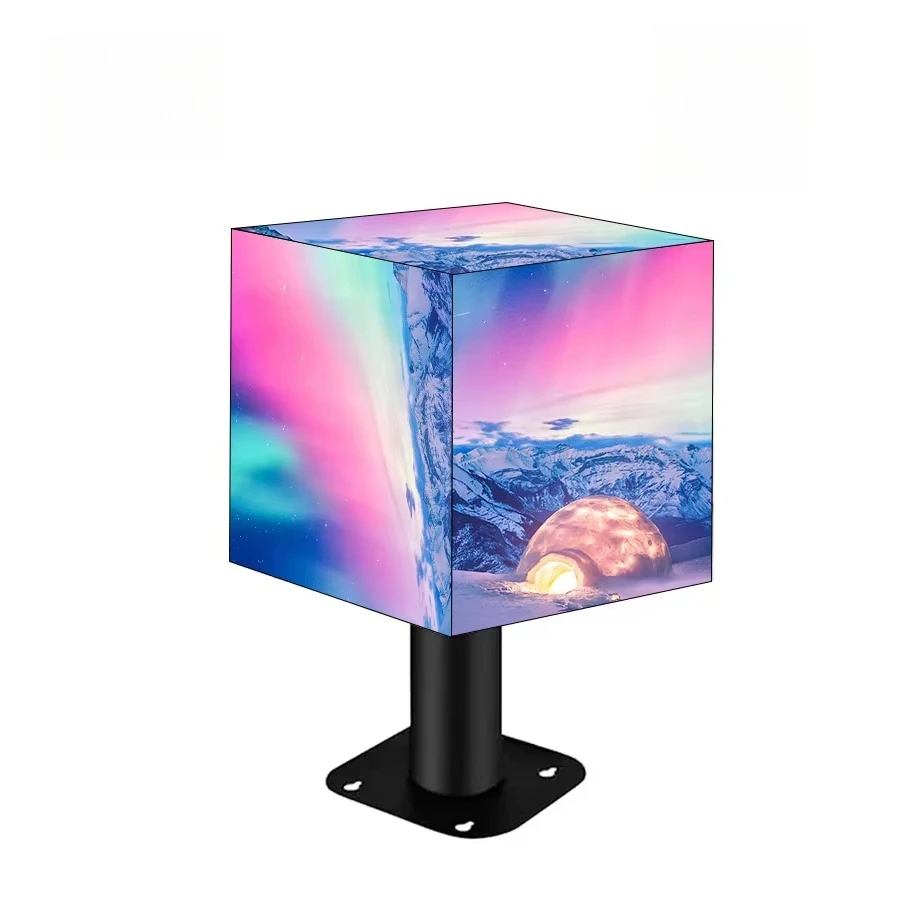 Factory Customized P3 Full Color High Definition 3D Indoor Light Emitting Diode Cube Display Waterproof Rotating Magic Creative