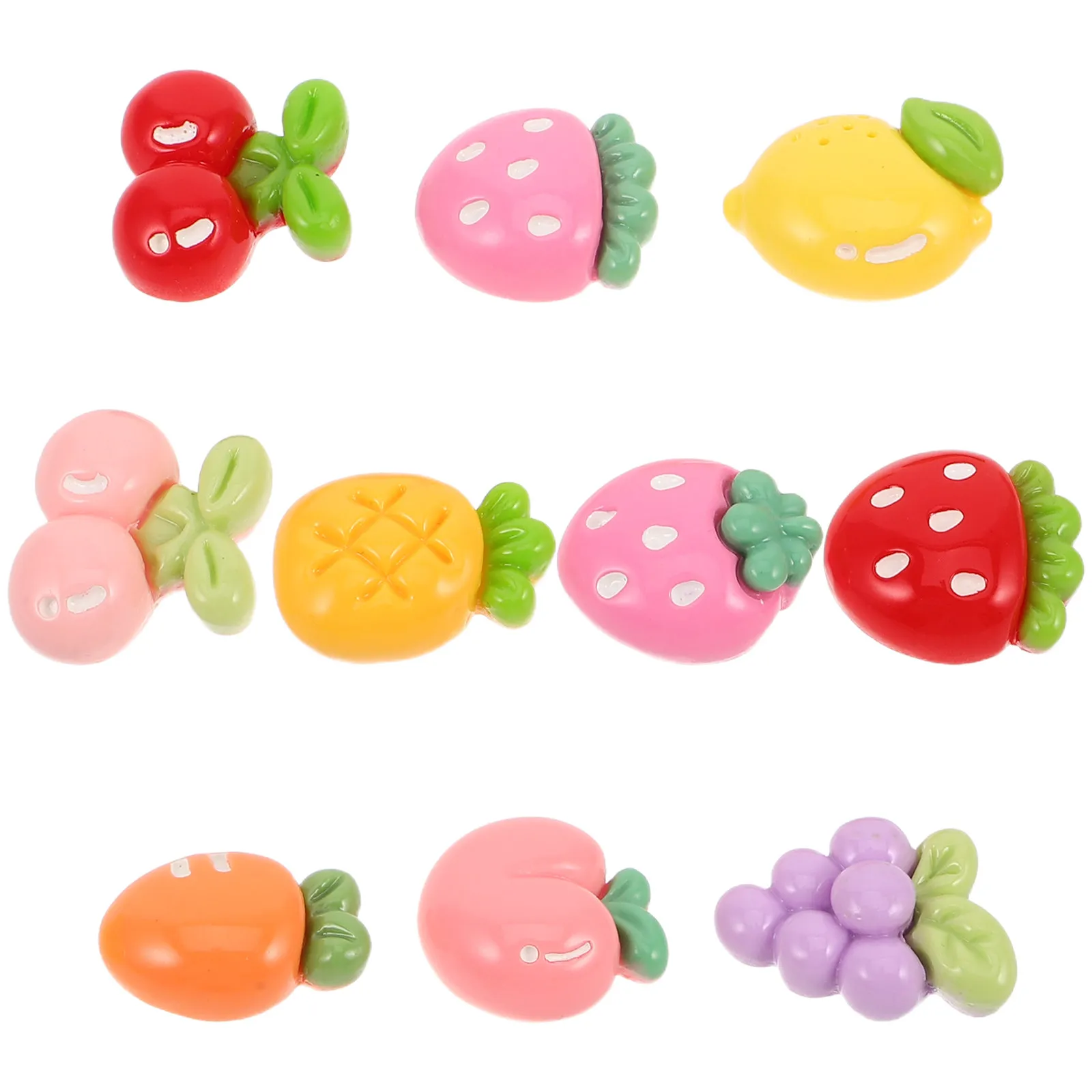 

10 шт. миниатюрных подвесок из смолы в виде фруктов, милые украшения в виде еды для рукоделия, скрапбукинга, декора, поделок ручной работы