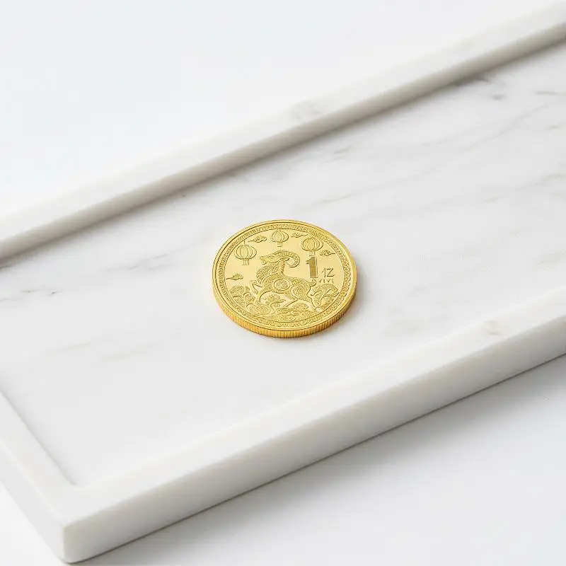 2027 Year of Sheep Gold Plated Collectible Commemorative Coin Souvenir for Home Ornament Graduation Gift Collection