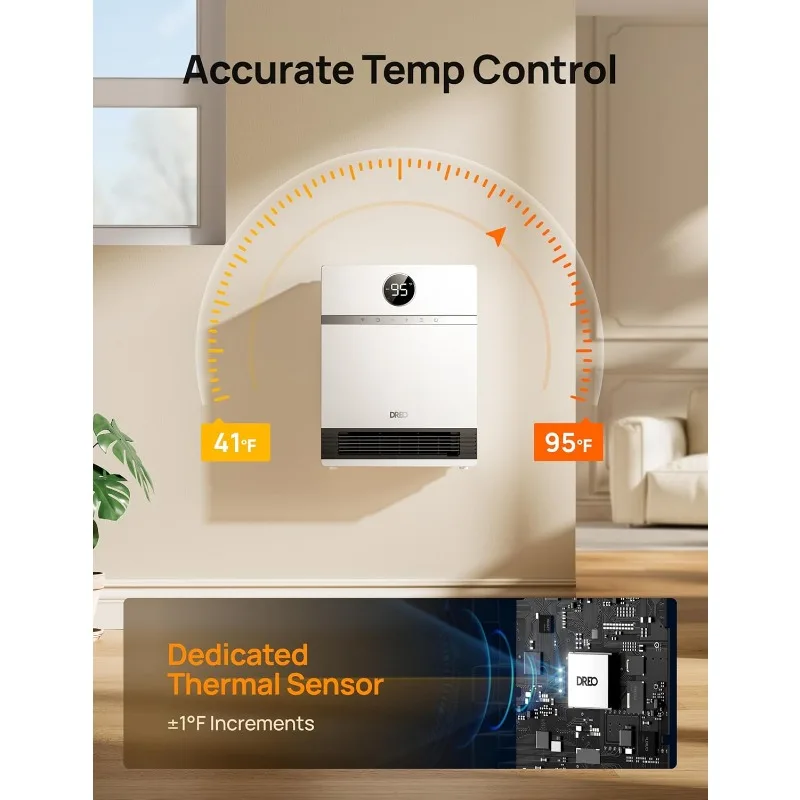 Smare falra melegítő, 30° Hullámrezgés, Alkalmazkodó m Termosztát, Zárkózott vezérlő, 24H Stopper, Elektromos melegítő számára Hálószoba, Hivatali székhely