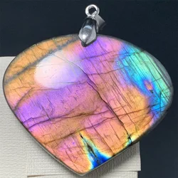 Uglyless Natural Colorful Rainbow Labradorite Pendants Women Pink Purple Light Labradorite Beads Cost-Effective Labrador Stone