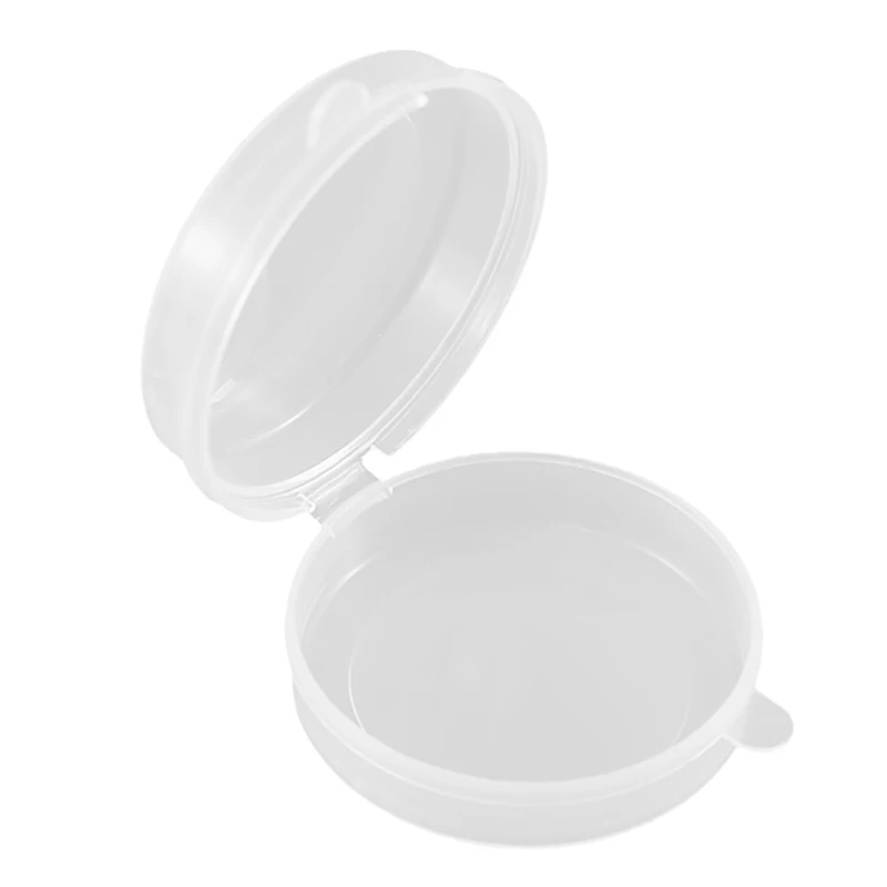 5 Pcs Transparent Plastic Box Round Portable Packing Box Storage Organizer Case Dustproof Durable Strong Jewelry Container