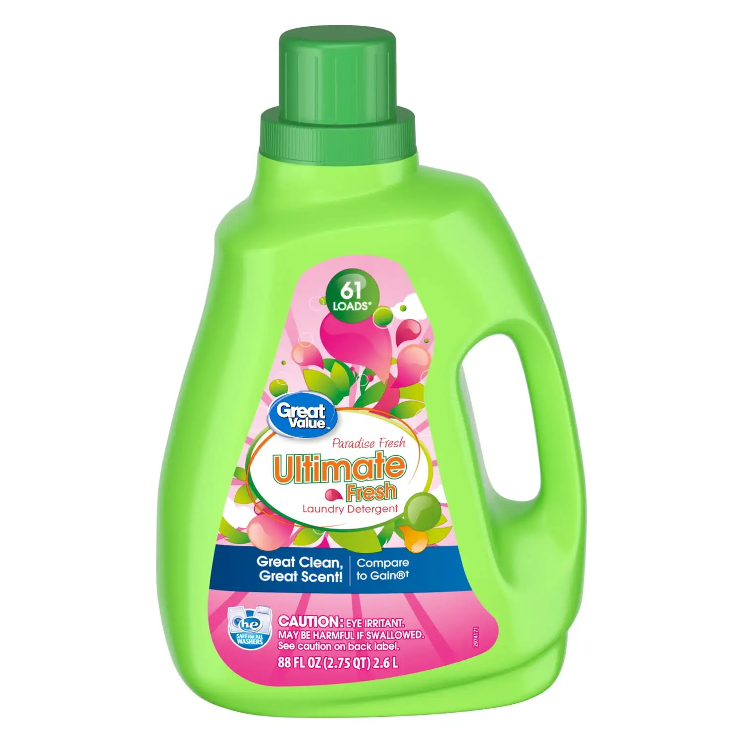 ICUTE-Great Value Ultimate Fresh Laundry Detergent, Paradise Fresh, 88 fl oz