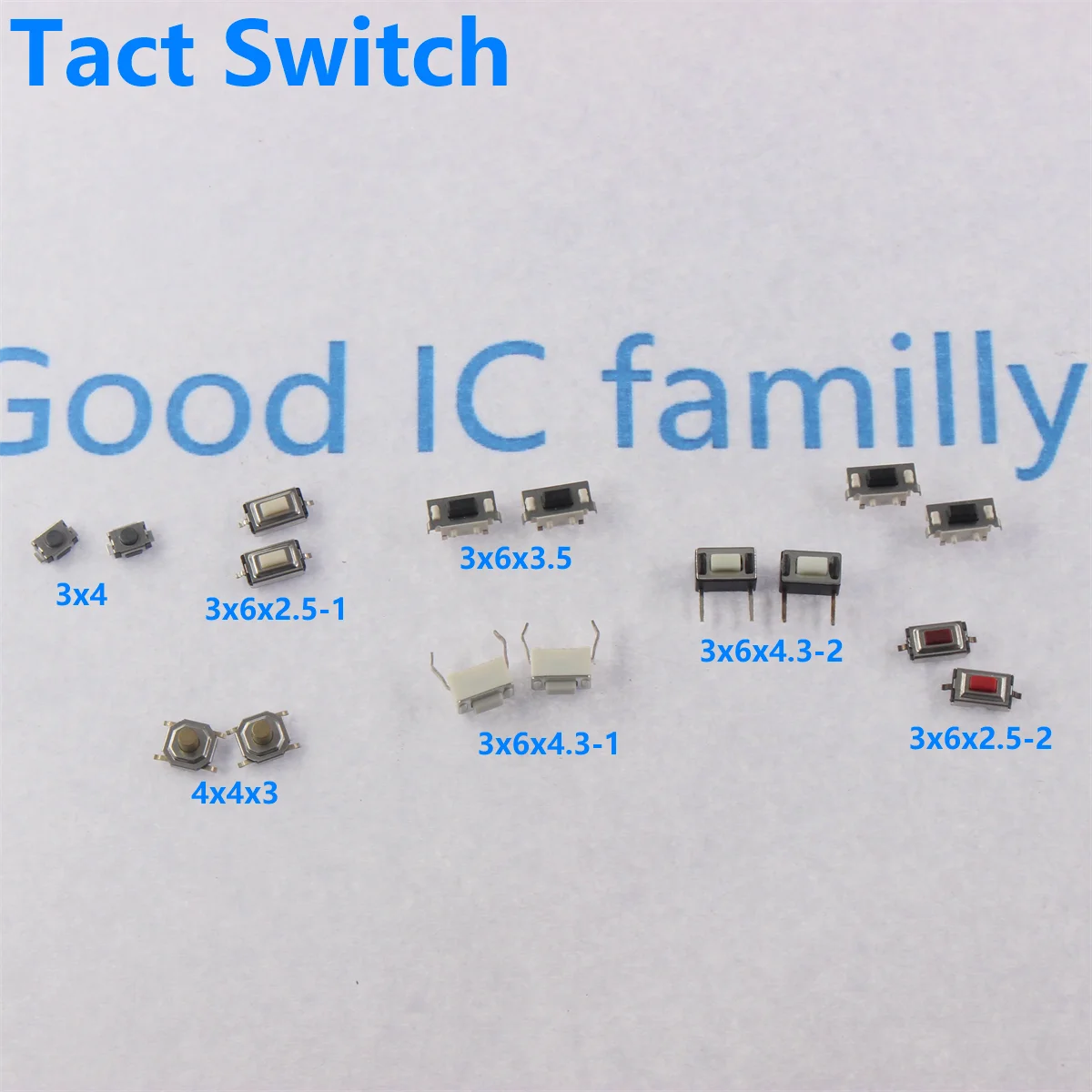 50PCS 3*6 3*4 4*4 SMD Tactile Tact Push Button Switch 2Pin 4Pin Touch Micro Switch 3x4x2.5 3x6x5 3x6x2.5 4x4x1.5 4*4*2.5