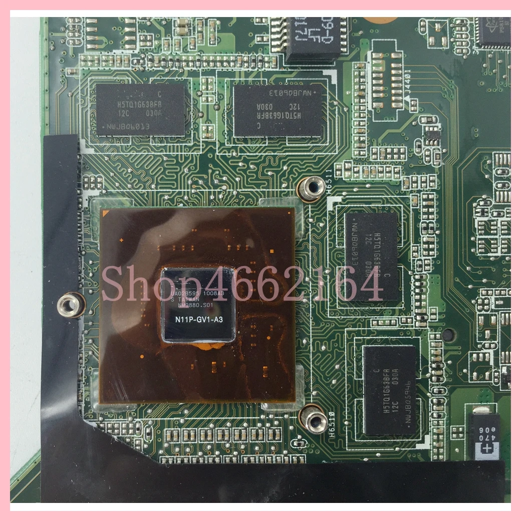 Imagem -02 - Laptop Motherboard para Asus N61jv Gt325m-v1g Gpu Mainboard para Notebooks 100 Testado ok