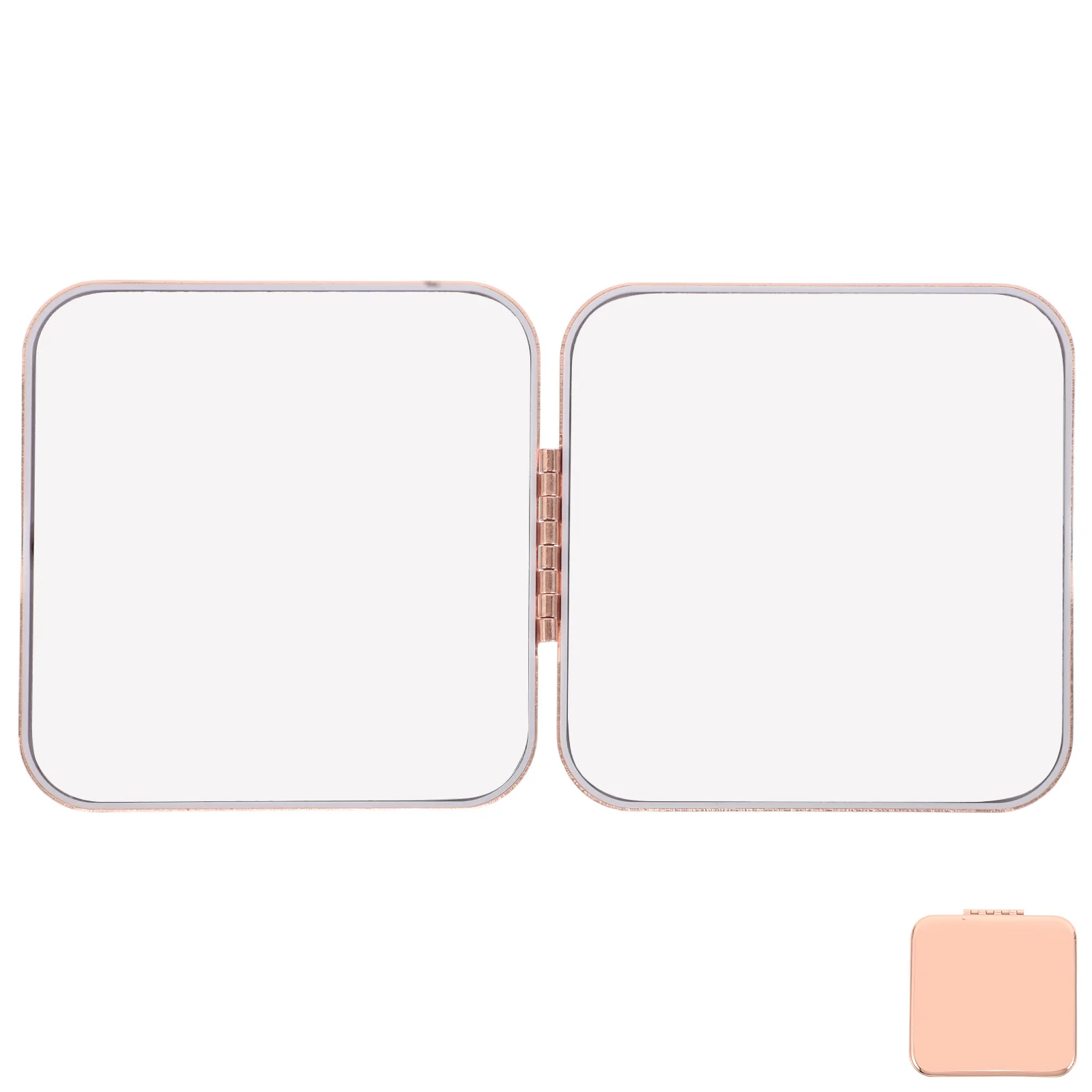 Miroir de maquillage Compact en or Rose, miroir de poche Portable pliable Double face de voyage en métal pour sac à main, utilisation de vanité