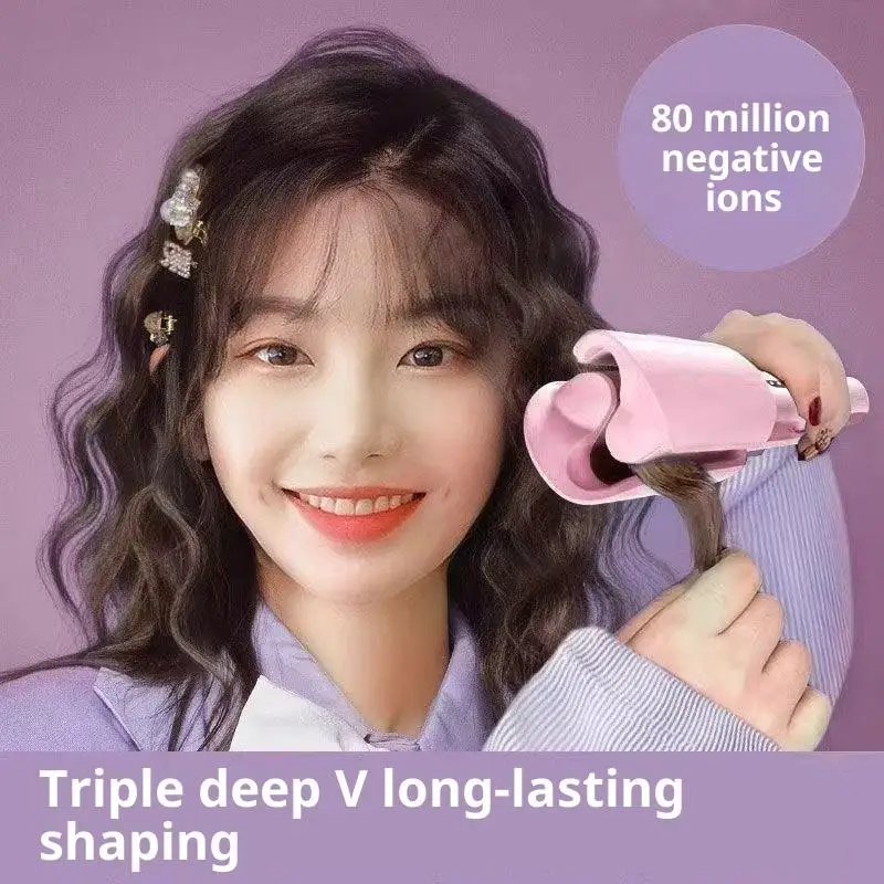 32MM Electric Curling Iron Lambswool Curling Tool Long Lasting Styling French Anti-Flame Design For Wide Deep Waves