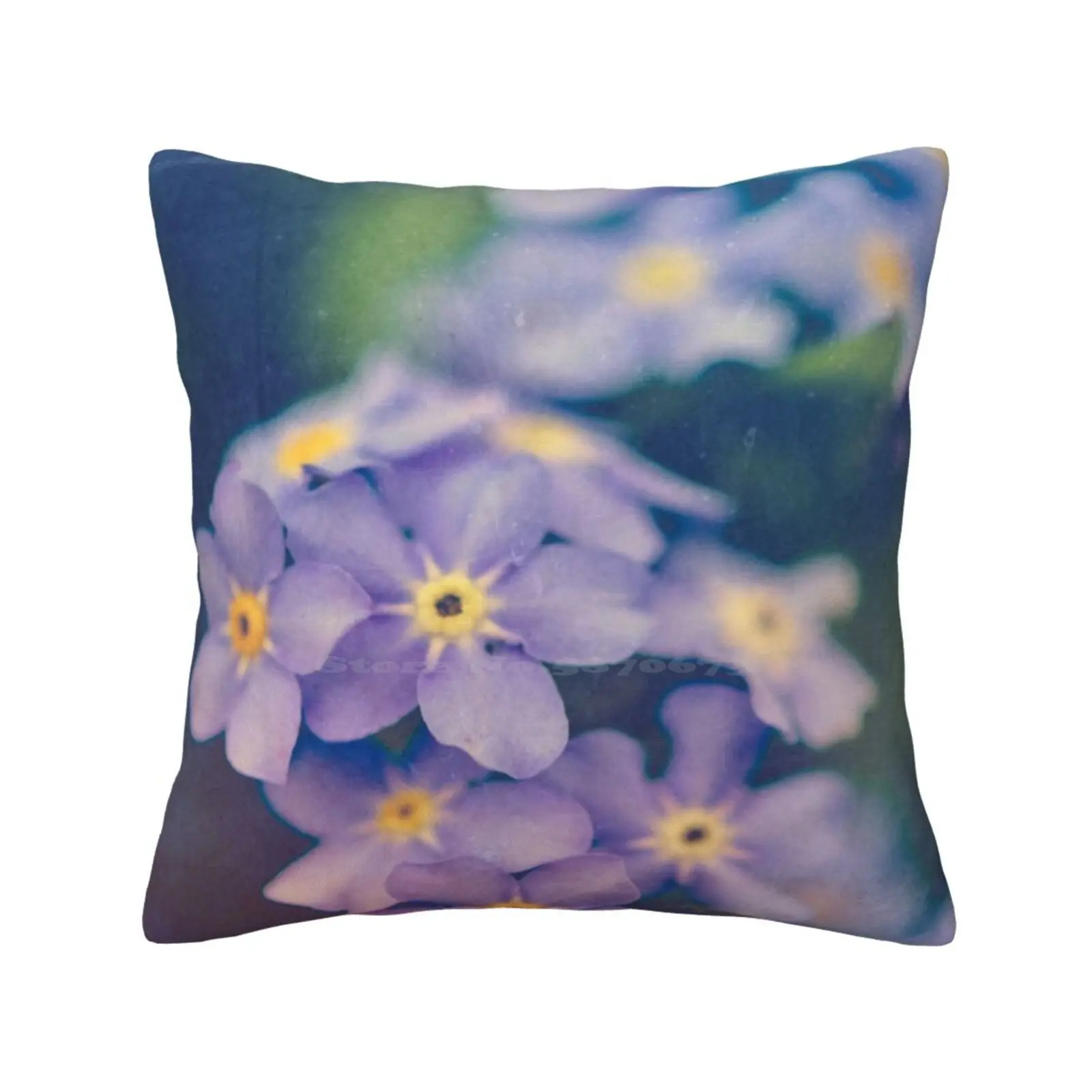 Forget Me Not Throw Cushion Pillow Cover Blue Macro Flower Floral Botanical Garden Spring Dreamy Closeup Feminine Bloom Blossom